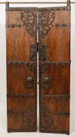 Lot 205A - LARGE AND HEAVY PAIR OF CHINESE WOODEN DOORS...