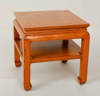 Lot 210A - CHINESE WOOD COFFEE TABLE of square form and...