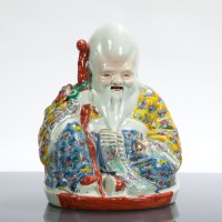 Lot 241 - CHINESE CERAMIC SHAO LAO the seated figure...