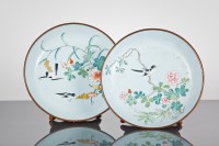 Lot 31 - TWO CHINESE CANTON ENAMEL PLATES decorated...