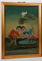 Lot 60 - 19TH CENTURY CHINESE PAINTING ON GLASS...