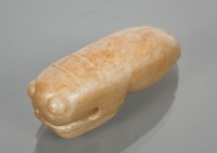 Lot 71 - CHINESE JADE CICADA in green and russet tones,...