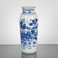 Lot 85 - CHINESE BLUE AND WHITE VASE decorated with...
