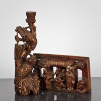 Lot 92 - TWO CHINESE TEMPLE WOOD CARVINGS one of...