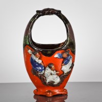 Lot 97 - 20TH CENTURY JAPANESE CERAMIC BASKET of oval...