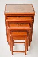 Lot 101 - CHINESE HARDWOOD NEST OF FOUR TABLES each...