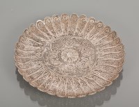 Lot 136 - INDIAN SILVER DISH of circular form and with...