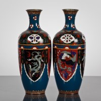 Lot 157 - PAIR OF CHINESE CLOISONNE VASES of baluster...