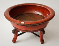 Lot 200 - LARGE CHINESE LACQUER BOWL/PLANTER of circular...