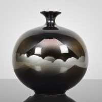 Lot 211 - JAPANESE LUSTRE VASE of bulbous form and...