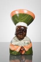 Lot 227 - AFRICAN STONE BUST BY P. KGAILE the figure...