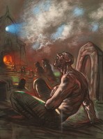 Lot 1908 - * PETER HOWSON OBE, A VISION OF CHRIST pastel...