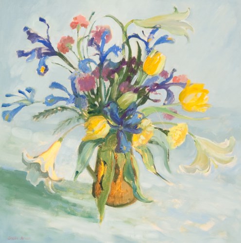 Lot 1965 - * SHEILA ARNOT, STILL LIFE OF MIXED FLOWERS...