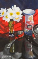 Lot 1976 - FRANK COLCLOUGH, TOUCHES OF RED oil on board,...