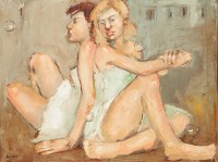 Lot 1996 - * BASIA ROSZAK RESTING DANCERS oil on canvas,...
