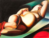 Lot 2019 - AFETR TAMARA DE LEMPICKA, LA BELLE RAFAELO oil...