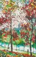 Lot 2036 - BRYAN EVANS, THROUGH RED LEAVES, KELVINGROVE...