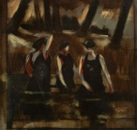Lot 2051 - * JAMIE O'DEA, MIDNIGHT MEETING oil on board...