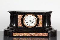 Lot 252 - EARLY TWENTIETH CENTURY BLACK SLATE MANTEL...