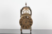 Lot 276 - 17TH CENTURY STYLE BRASS LANTERN CLOCK with...