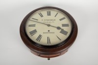 Lot 289 - EDWARDIAN OAK DIAL CLOCK with retailers...