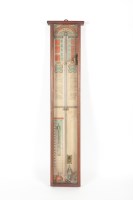 Lot 294 - VICTORIAN MAHOGANY ADMIRAL FITZROY BAROMETER...