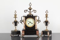 Lot 298 - LATE 19TH CENTURY FRENCH SLATE AND MARBLE...