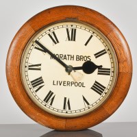 Lot 299 - LARGE VICTORIAN CIRCULAR OAK WALL CLOCK with...