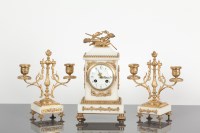 Lot 300 - EARLY 20TH CENTURY FRENCH GILT METAL MARBLE...