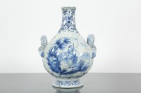 Lot 334 - DUTCH DELFT BLUE AND WHITE CERAMIC VASE...