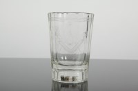 Lot 350 - MASONIC FACETED GLASS GAMING TUMBLER engraved...