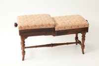 Lot 353 - VICTORIAN MARSDEN'S PATENT ROSEWOOD DUET STOOL...