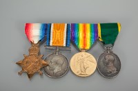 Lot 355 - WORLD WAR ONE FOUR MEDAL GROUP awarded to 2089...