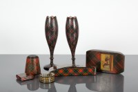 Lot 359 - GROUP OF TARTANWARE comprising a pair of spill...