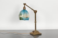 Lot 374 - EDWARDIAN BRASS DUGDILL PATENT DESK LAMP with...