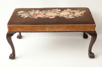Lot 392 - VICTORIAN CARVED MAHOGANY DRESSING STOOL with...