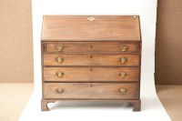 Lot 440 - GEORGE III MAHOGANY BUREAU the fall enclosing...