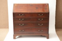 Lot 441 - GEORGE III CROSSBANDED MAHOGANY BUREAU the...