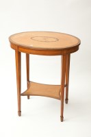 Lot 442 - LATE VICTORIAN OVAL SHERATON REVIVAL MARQUETRY...