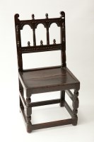 Lot 453 - 17TH CENTURY STYLE OAK SIDE CHAIR with arched...