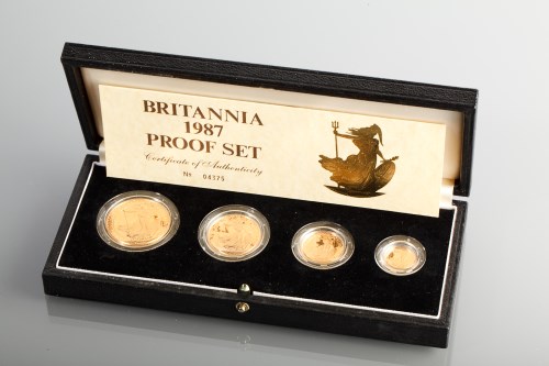 Lot 1097 - BRITANNIA GOLD PROOF COIN SET DATED 1987...