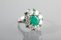 Lot 1103 - OUTSTANDING EMERALD AND DIAMOND CLUSTER RING...