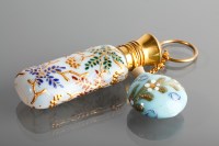 Lot 1120 - TWO MINIATURE GLASS PERFUME BOTTLES one in...