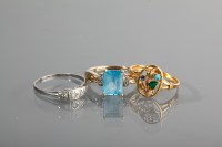 Lot 1131 - GROUP OF THREE DRESS RINGS comprising of a...