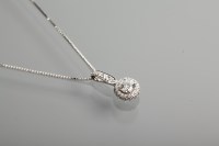 Lot 1139 - ART DECO STYLE DIAMOND CLUSTER PENDANT the...