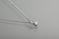 Lot 1156 - DIAMOND SOLITAIRE PENDANT the brilliant cut...