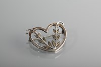 Lot 1175 - GEORG JENSEN SILVER HEART SHAPED BROOCH...