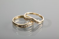 Lot 1203 - TWO SHAPED DIAMOND SET HALF ETERNITY RINGS...