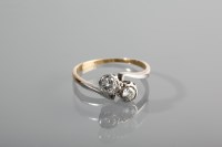 Lot 1246 - DIAMOND TWO STONE RING the two brilliant cut...