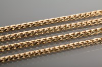 Lot 1263 - THREE NINE CARAT GOLD CHAIN NECKLACES along...